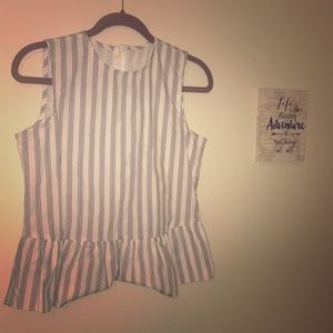 Striped peplum blouse